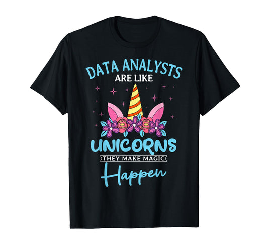 Data Analyst Statistician Consultant Charts Data Unicorn T-Shirt