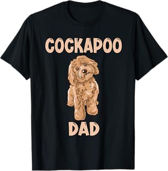 Cute Cockapoo Dog Illustration Cockapoo Dad Owner Love T-Shirt for Men
