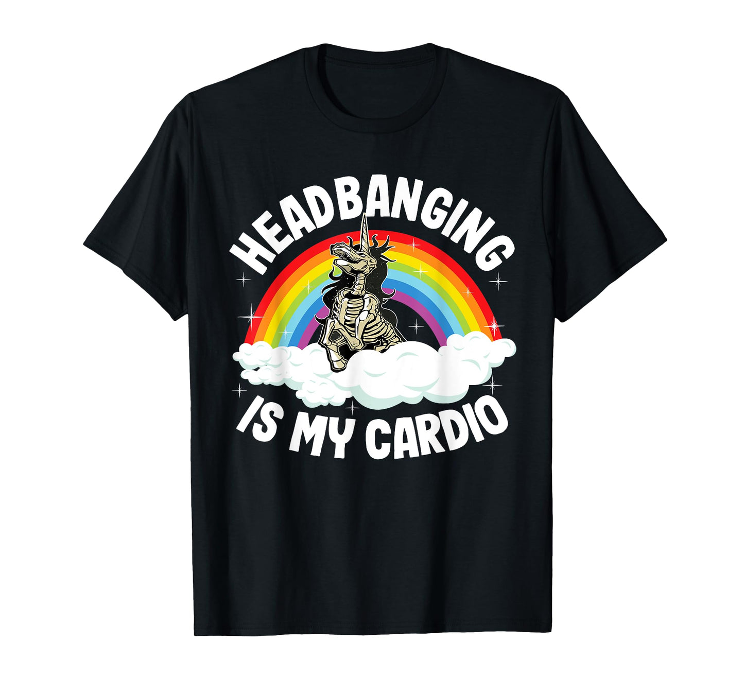Headbanging Is My Cardio Funny Heavy Metal Unicorn T-Shirt