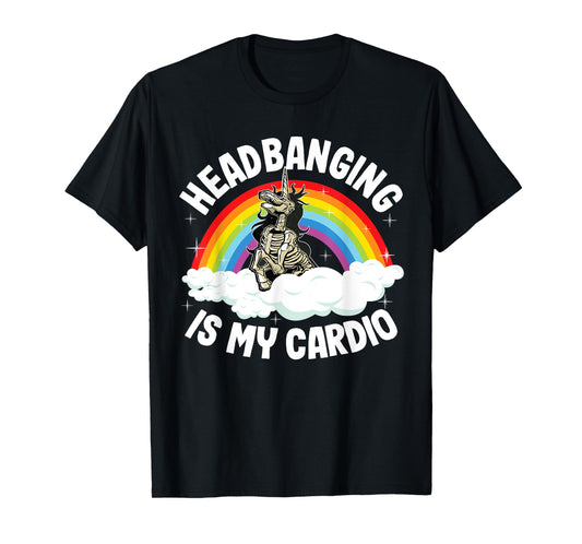 Headbanging Is My Cardio Funny Heavy Metal Unicorn T-Shirt