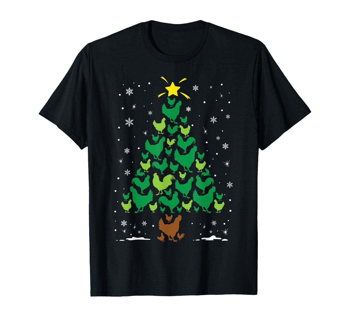 Chicken Hen Lovers Holiday Family Matching Christmas Tree T-Shirt