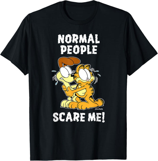 Garfield Normal People Scare Me Halloween Cartoon Cat T-Shirt
