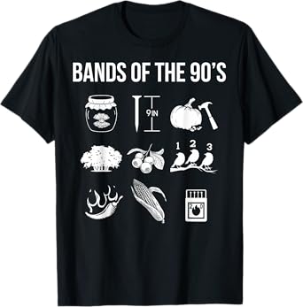 Retro 1990s Bands - Music - 90s Music Lover T-Shirt