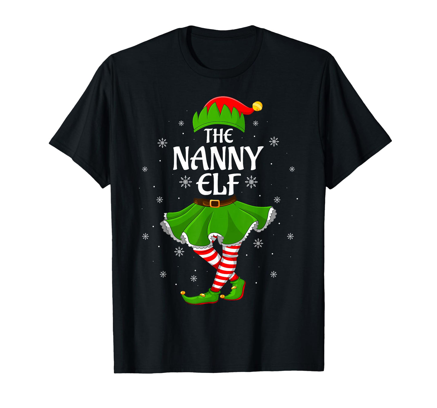 Nanny Elf Christmas Family Girls Women Elf Squad Xmas T-Shirt