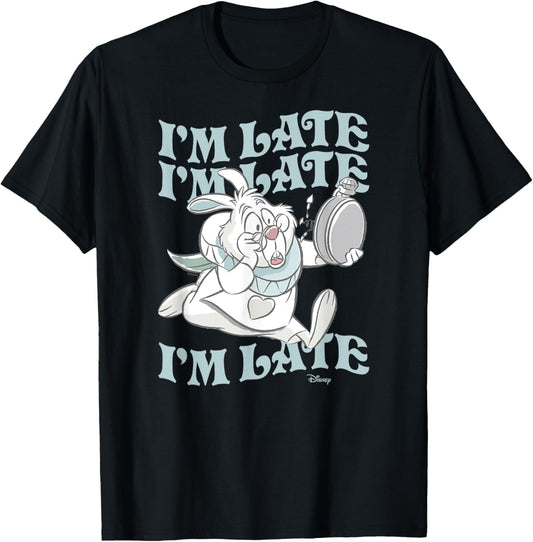 Alice In Wonderland - I'm Late White Rabbit T-Shirt
