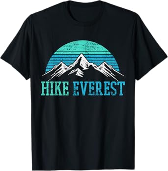 Hike Hiking Hiker Mountain Mount Everest Retro Vintage Gift T-Shirt