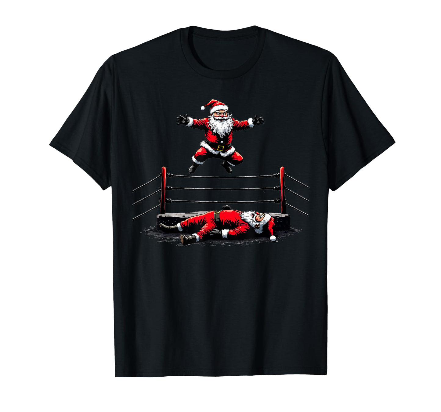 Funny Christmas Santa Claus Graphic Wrestling Wrestler T-Shirt