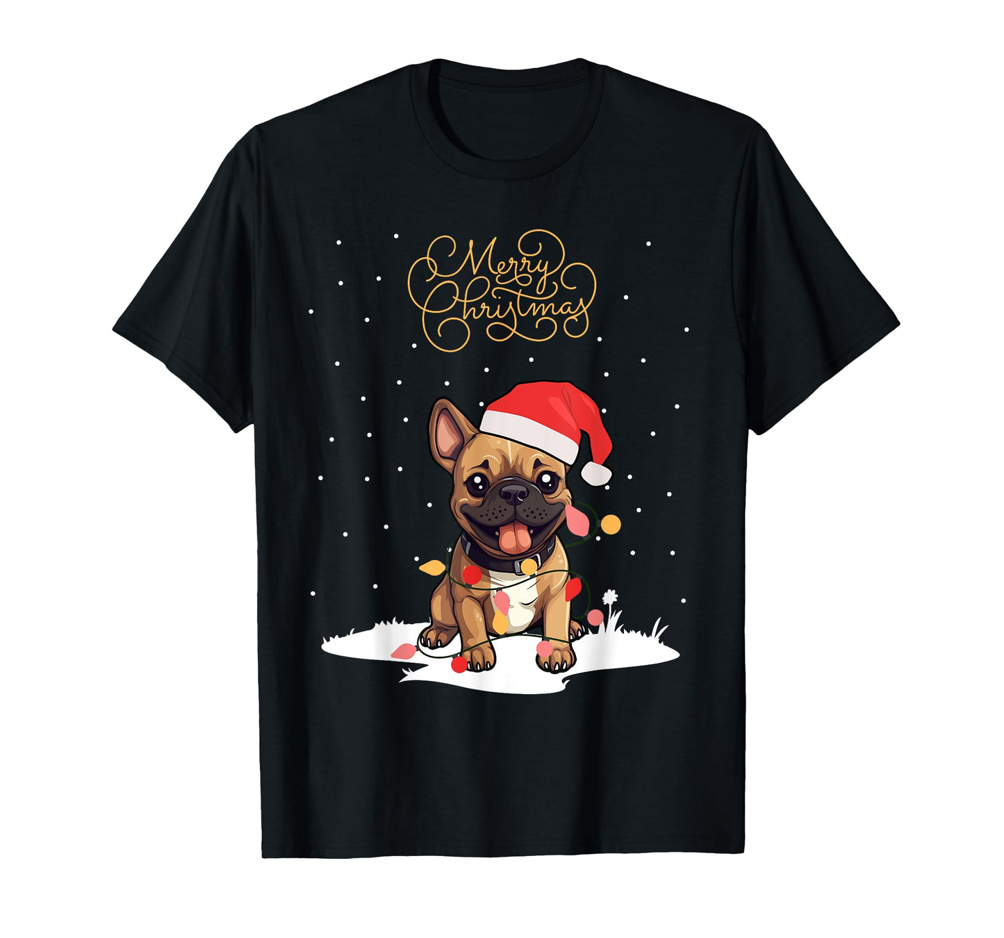 Santa Xmas Frenchie Merry Christmas French Bulldog Puppy T-Shirt for Men Women Kids