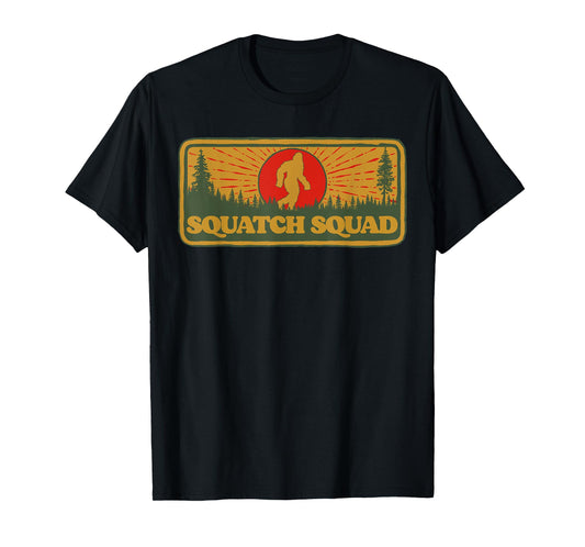 Squatch Squad Vintage Bigfoot Hunter Research Team Group 80s T-Shirt
