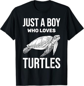 Just A Boy Who Loves Turtles Zoo Keeper Boys Gift Sea Turtle T-Shirt