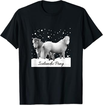 Icelandic Ponies Iceland Pony Horse Lovers Snow Design T-Shirt