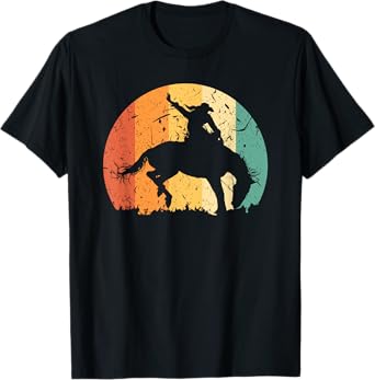 Bronc Riding Bucking Horse Rodeo Western Cowgirl Graphic T-Shirt