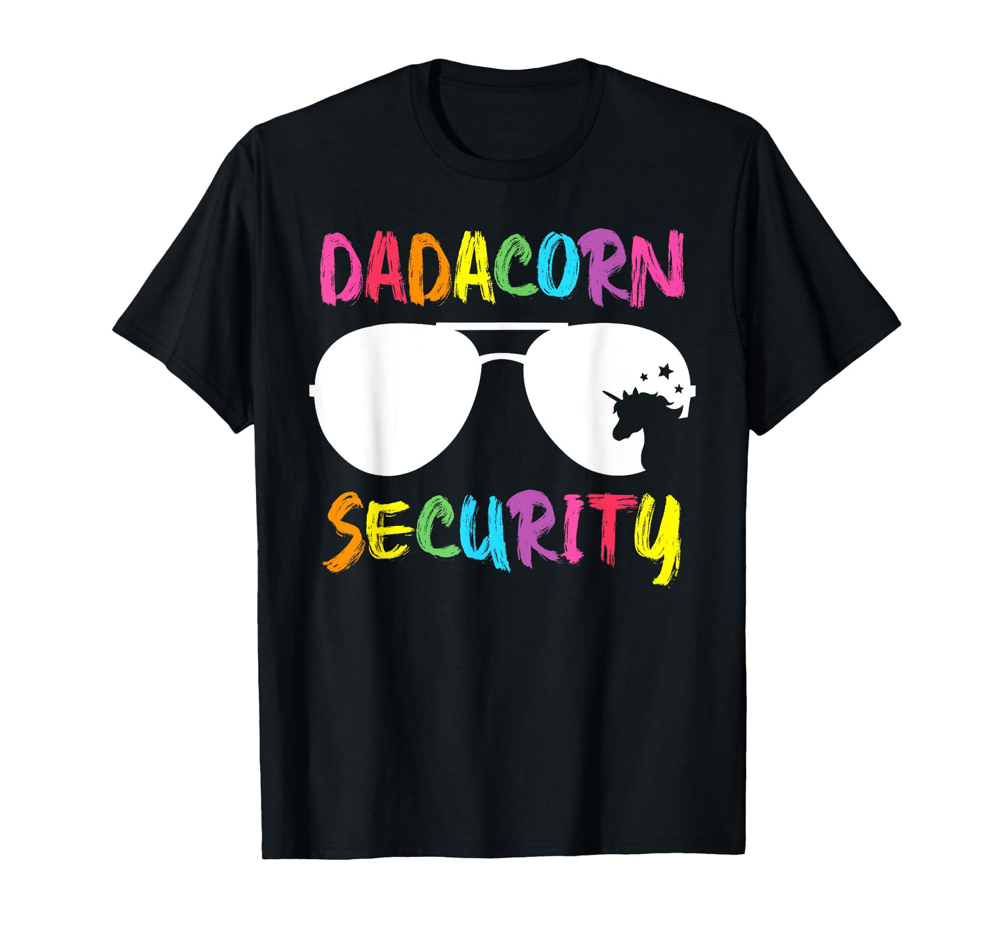 Dadacorn Security Unicorn Dad and Girl Papa Fathers Day Gift T-Shirt