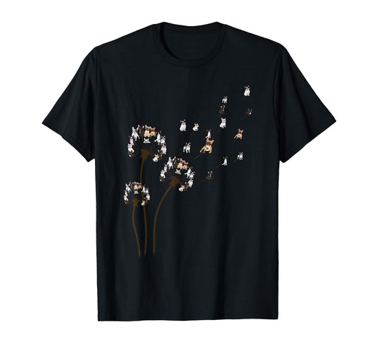 French Bulldog Flower Fly Dandelion Shirt Funny Dog Lovers T-Shirt