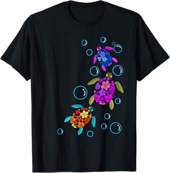 Hawaiian Sea Turtle Shirt Tropical Colors T-Shirt