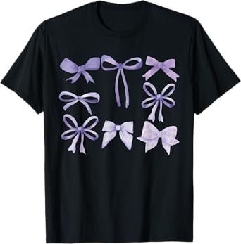 Purple Bow and Ribbon Cute Graphic For Women T-Shirt