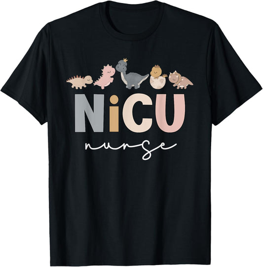 NICU Dinosaur Cute Neonatal Intensive Care Unit Funny Nurse T-Shirt