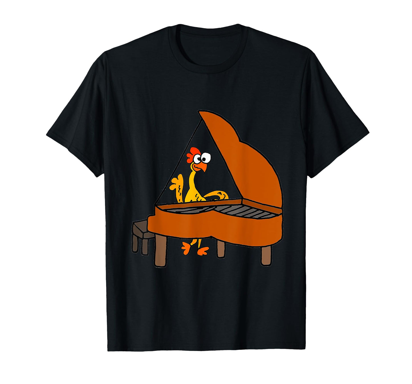 SmileteesMusic Funny Rubber Chicken Playing Piano T-shirt T-Shirt