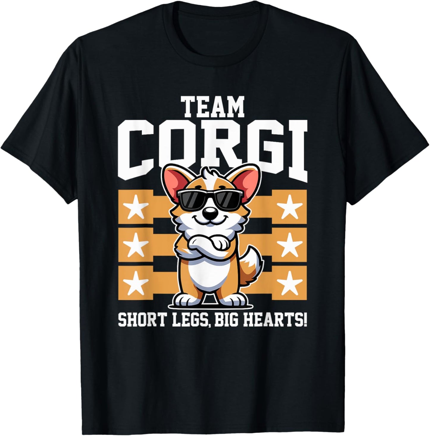 Team Corgi Short Legs Big Hearts Dog Pet Lover Crossed Paw T-Shirt