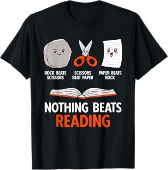 Rock Paper Scissors Nothing Beats Reading T-Shirt