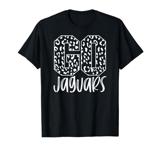 Jaguars Team Mascot School Spirit Game Night Leopard Print T-Shirt