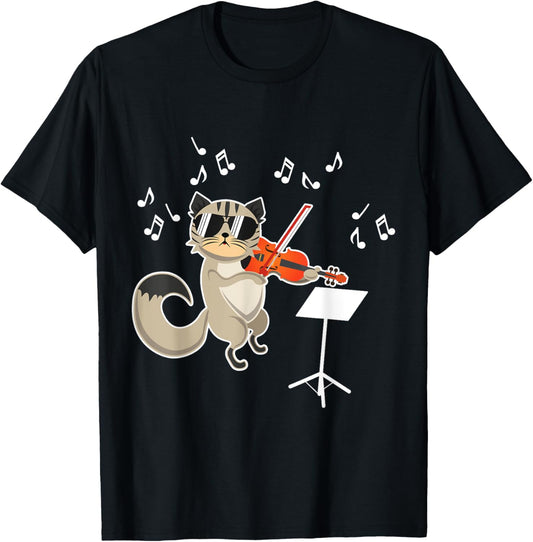 Cat Playing Violin TShirt - Cat Violin Shirt T-Shirt