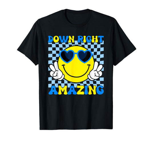 Down Right Amazing Smile Face Down Syndrome Awareness Kids T-Shirt