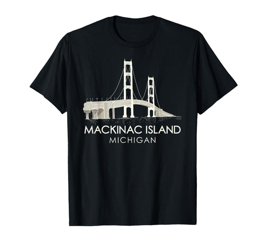Mackinac Island Bridge Michigan Great Lakes Huron Ferry Trip T-Shirt