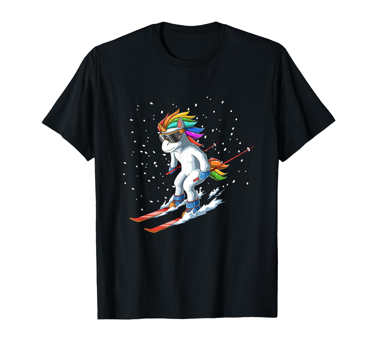 Unicorn on Ski - Funny Ski Gift T-Shirt