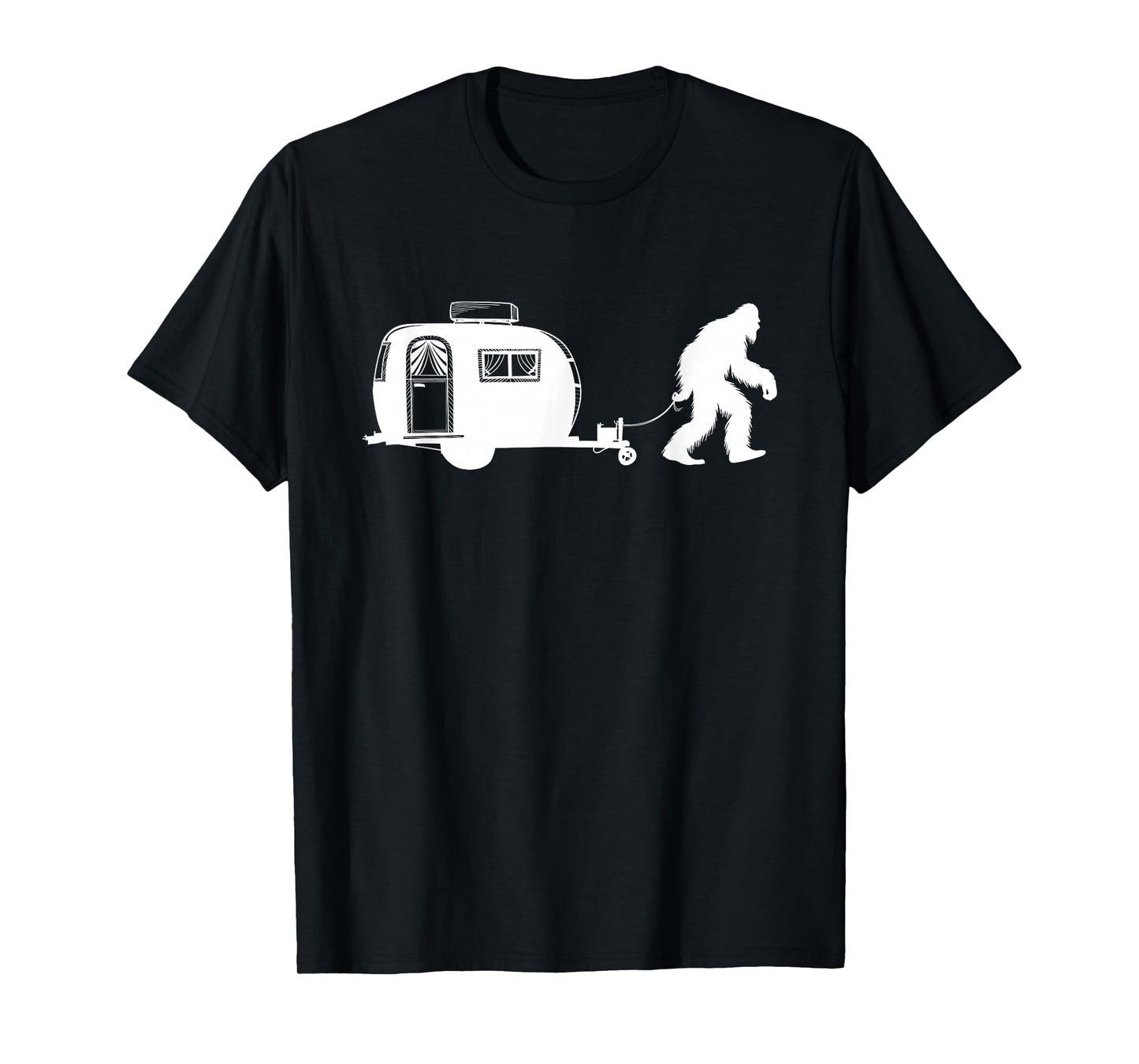 Sasquatch RV Motorhome Camping Bigfoot Campervan Funny T-Shirt, Small, Black