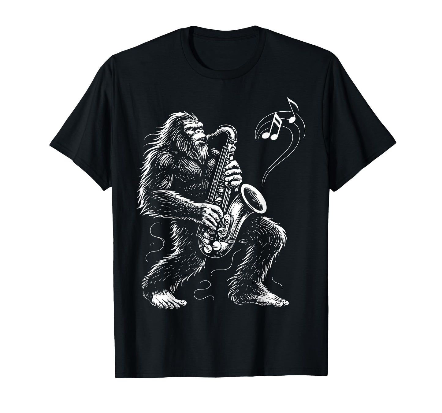 Bigfoot Playing Saxophone T-Shirt