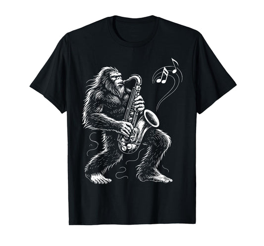 Bigfoot Playing Saxophone T-Shirt