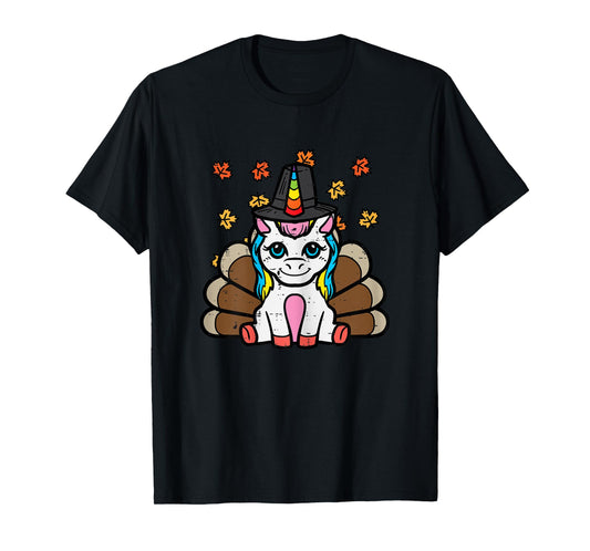 Thanksgiving Unicorn Turkey Fall Girls Kids Toddler Women T-Shirt