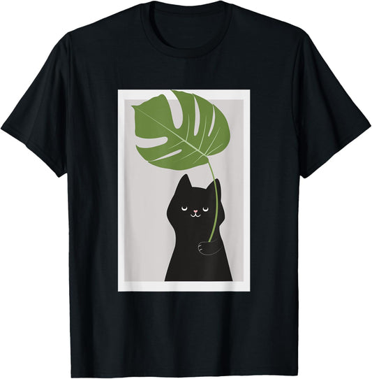 leaves Cat and Plant T-Shirt