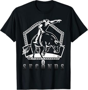 Cowboy Bull Riding Ask Me In Eight Seconds Western Rider T-Shirt