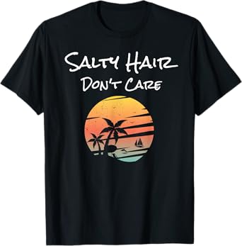 Salty Hair Don't Care Distressed T-Shirt