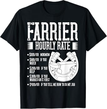 Farrier Horseshoe Gift Hoof Tools T-Shirt