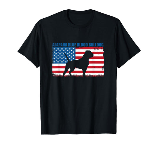 American Flag Alapaha Blue Blood Bulldog T-Shirt