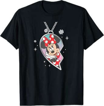 Disney BFF Best Friends Matching Heart Necklace Minnie Mouse T-Shirt