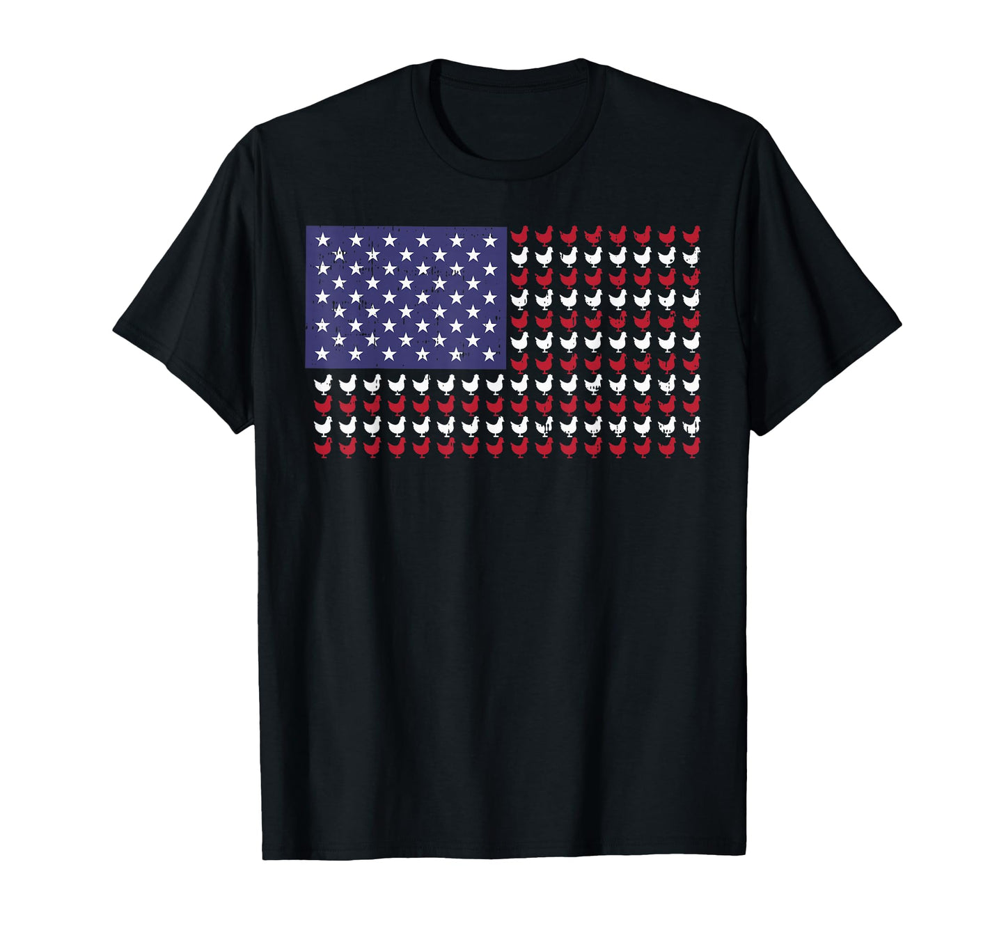 4th Of July US Flag Chickens Farm Patriotic Men Women Kids T-Shirt