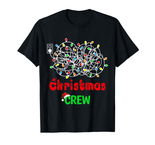 Christmas Crew Xmas Lights Pajama Happy Holiday Boy Girl T-Shirt