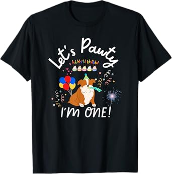 Dog's first Birthday English Bulldog Dogs Party Outfit T-Shirt