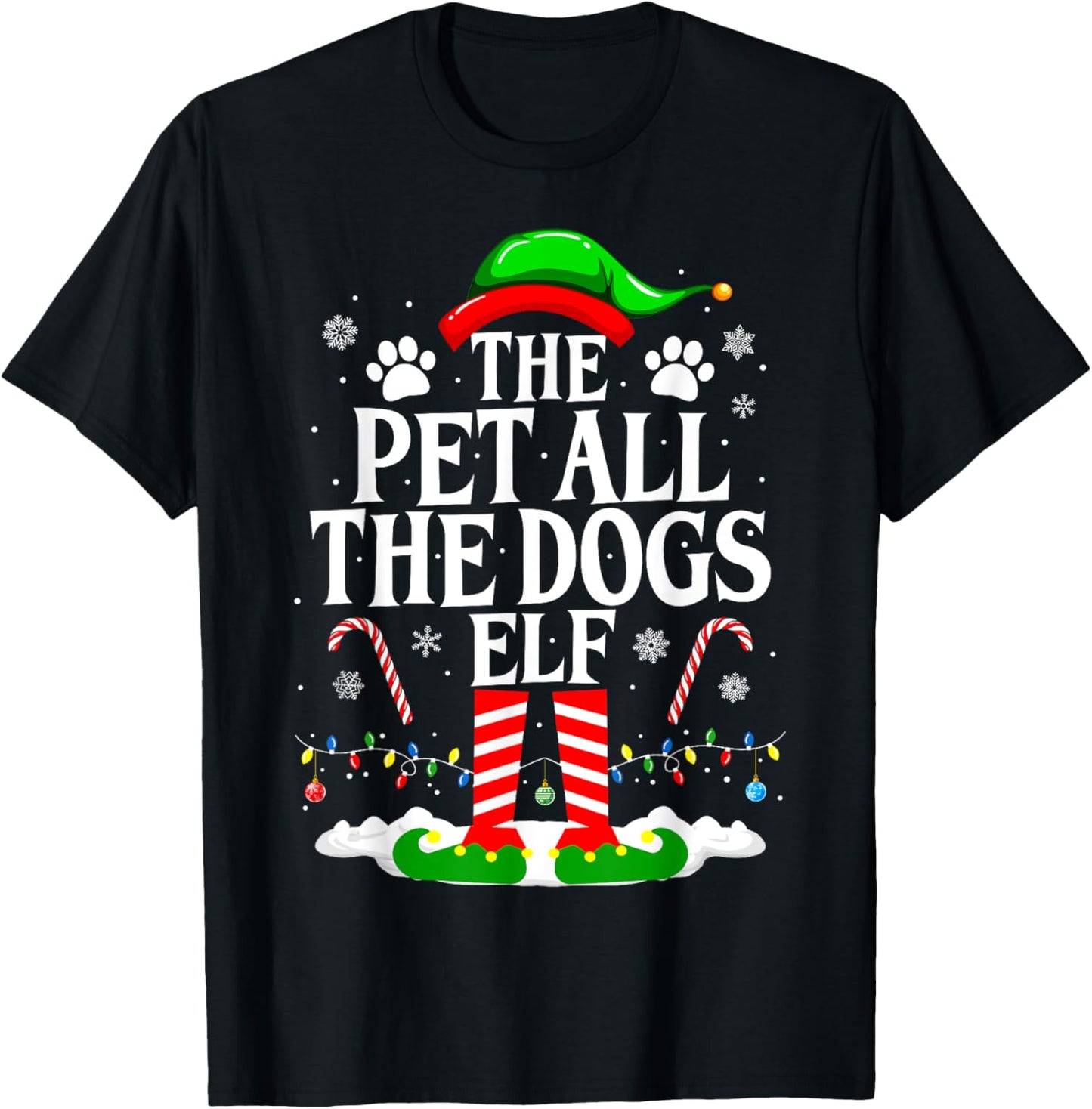 The Pet All The Dogs Elf Xmas Funny Dog lover Christmas T-Shirt