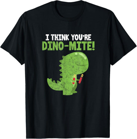 Dinosaur Dino Dynamite Funny I Think You're Dinomite Vintage T-Shirt