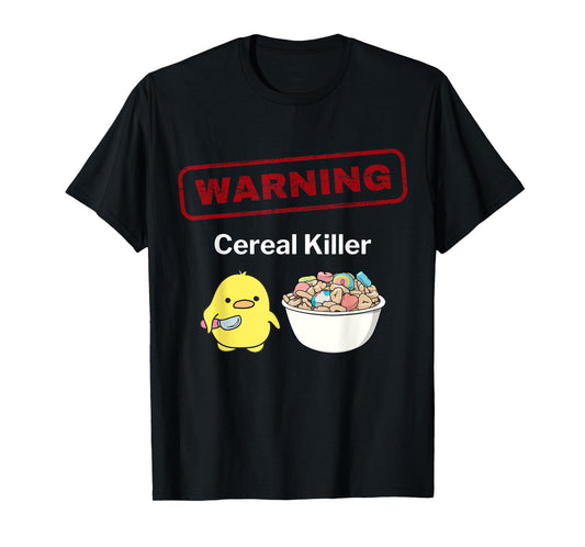 Funny Warning Cereal Killer Caution Cute Kawaii Anime Chick T-Shirt