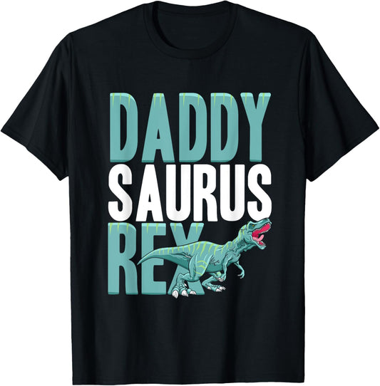 Dinosaur Daddy Saurus Rex Funny Dad Humor Design T-Shirt