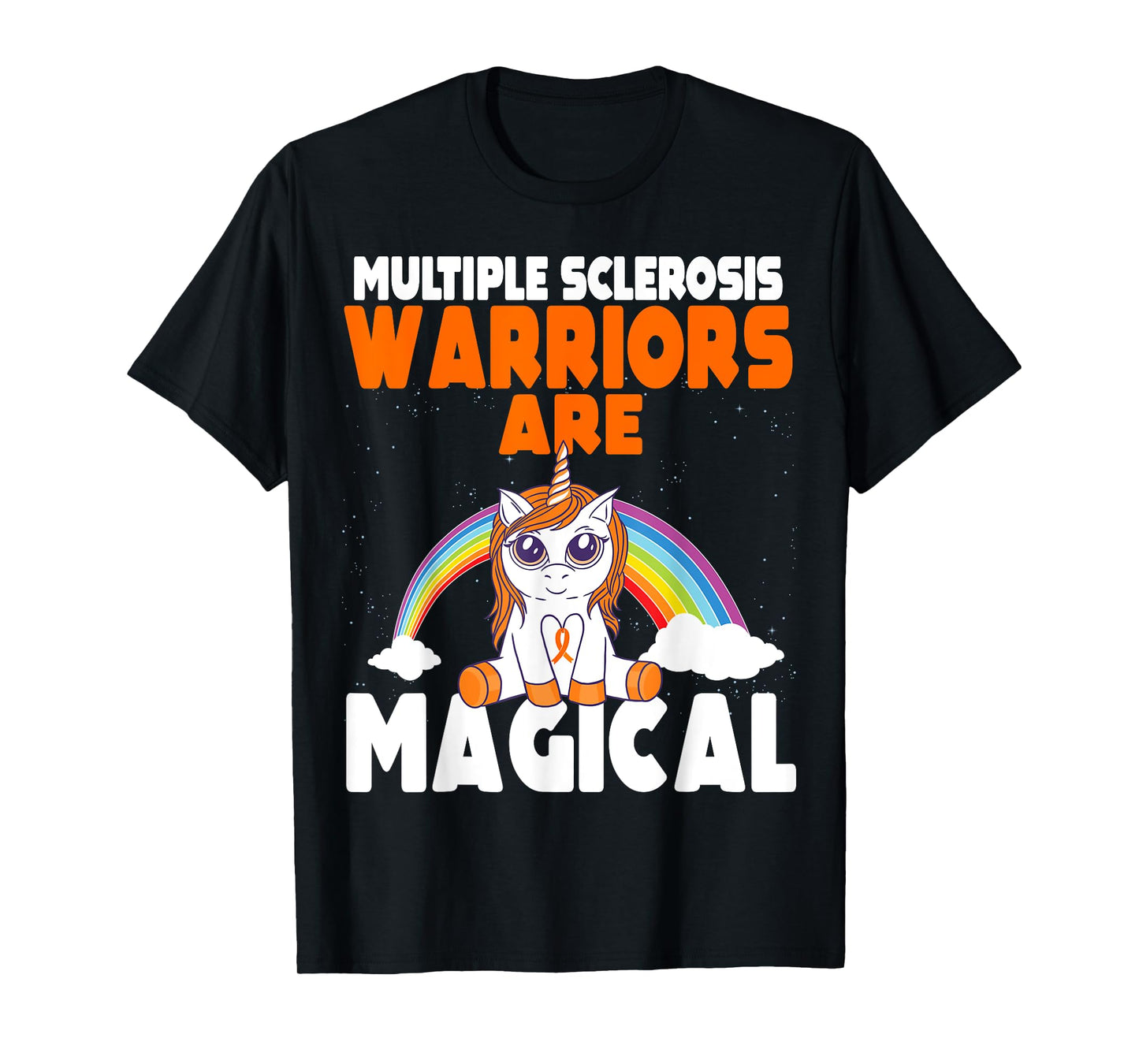 Multiple Sclerosis Awareness Orange Ribbon Magical Unicorn T-Shirt