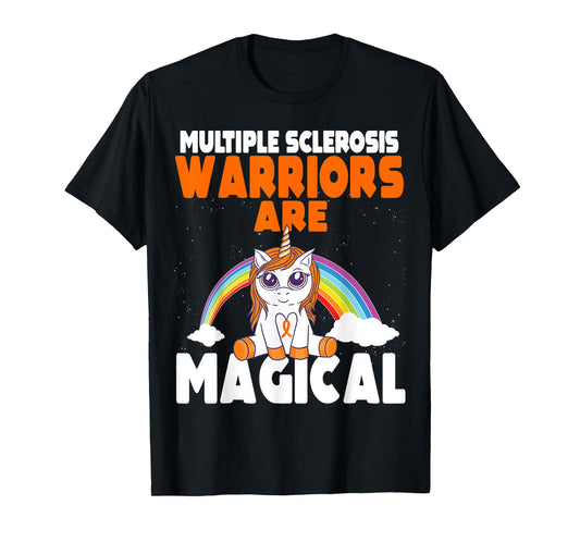 Multiple Sclerosis Awareness Orange Ribbon Magical Unicorn T-Shirt