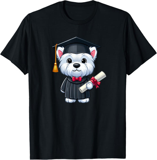 West Highland White Terrier Graduation Dog Funny School T-Shirt