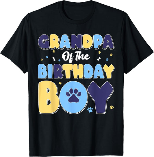 Grandpa Of The Birthday Boy Matching Family Party Dog Lover T-Shirt